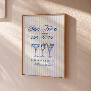 Sie knüpft den Knoten Coastal Elegant Handgezeichn Poster