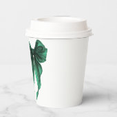 Sie knüpft den Knoten Grüne Schleife Brautparty Pappbecher (Rückseite)