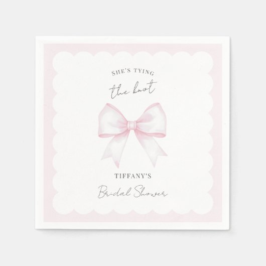 Sie knüpft den Knoten Pink Blush Bow Junggesellinn Serviette (Vorderseite)