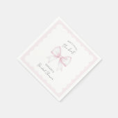 Sie knüpft den Knoten Pink Blush Bow Junggesellinn Serviette (Ecke)