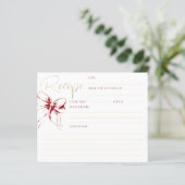 Sie knüpft den Knoten Rezeptkarte für Braut in Rot (Stehend Vorderseite)