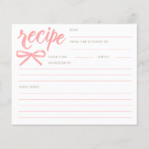 Sie knüpft den Knoten Rosa Bogen Braut-Rezeptkarte