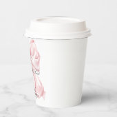 Sie knüpft den Knoten Rosa Bogen Pappbecher (Links)