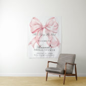 Sie knüpft den Knoten Rosa Willkommensschild Bogen Wandteppich (Beispiel)