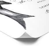 Sie knüpft den Knoten Schwarze Schleife Brautparty Poster (Ecke)