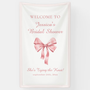 Sie knüpft den Knoten Soft Pink Coquette Shower Banner