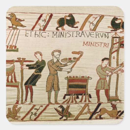 Sie kochen das Fleisch Quadratischer Aufkleber (Vorderseite)