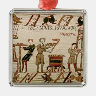 Sie kochen das Fleisch Silbernes Ornament