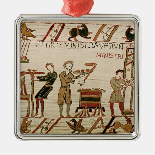 Sie kochen das Fleisch Silbernes Ornament (Vorne)