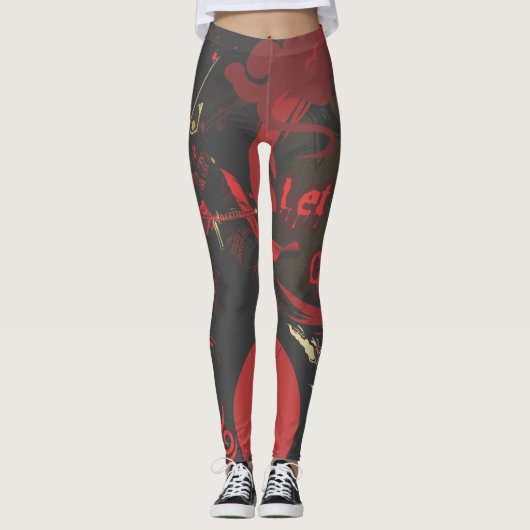 ⛈️ 🥷 sie kommen Gelassen, verblasst ausgewaschen Leggings (Vorderseite)