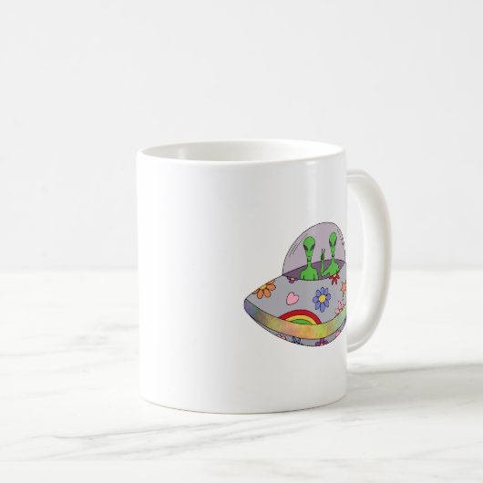 Sie kommen in Friedens-UFO Kaffeetasse (VorderseiteRechts)