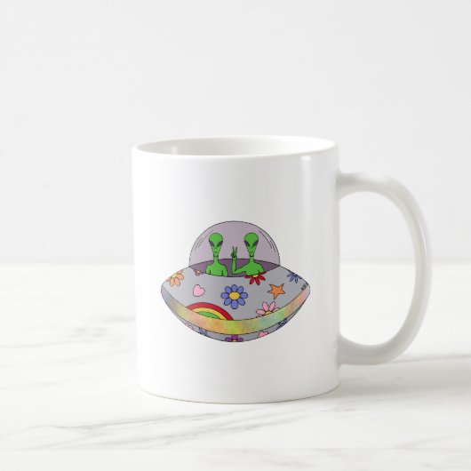 Sie kommen in Friedens-UFO Kaffeetasse (Rechts)