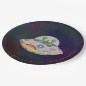 Sie kommen in Friedens-UFO Pappteller (Schrägansicht)