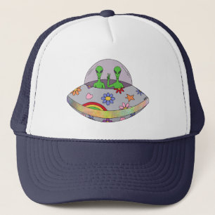 Sie kommen in Friedens-UFO Truckerkappe