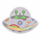 Sie kommen in Peace UFO Aufkleber (Vorderseite)