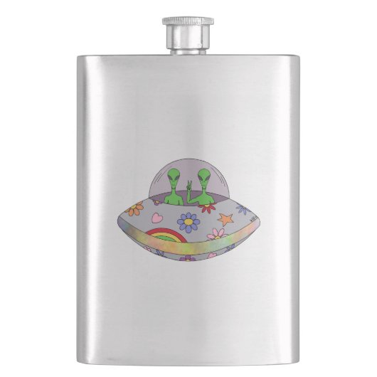 Sie kommen in Peace UFO Flachmann (Vorderseite)