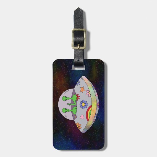 Sie kommen in Peace UFO Gepäckanhänger (Vorderseite vertikal)