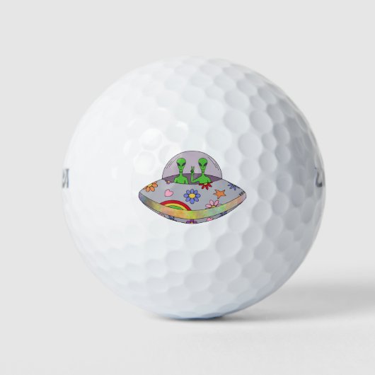 Sie kommen in Peace UFO Golfball (Vorderseite)