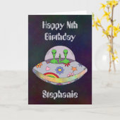 Sie kommen in Peace UFO Karte (Gelbe Blume)