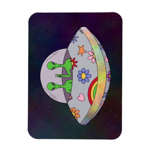 Sie kommen in Peace UFO Magnet (Vertikal)