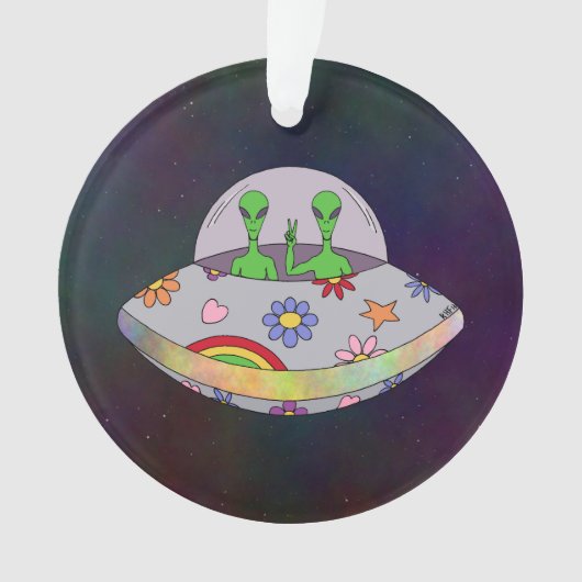 Sie kommen in Peace UFO Ornament (Vorderseite)