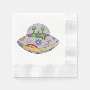 Sie kommen in Peace UFO Serviette