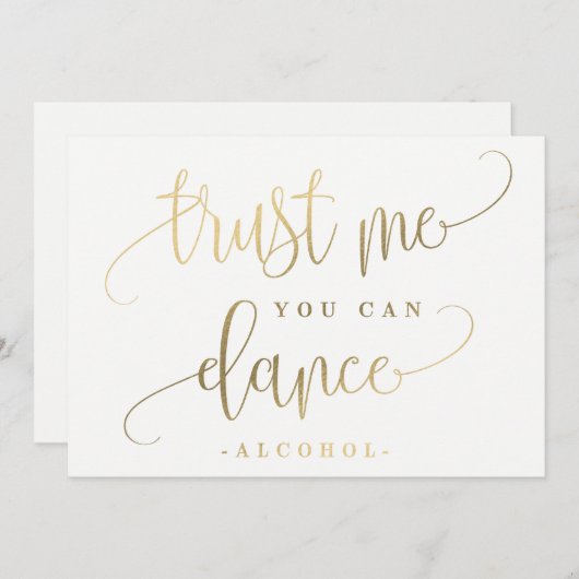 Sie können Alkoholsignatur tanzen - schöne Kalligr Einladung (Vorne/Hinten)