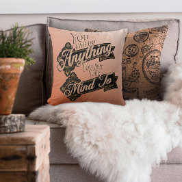 Sie können alles Zitat Terracotta Rosa tun Kissen