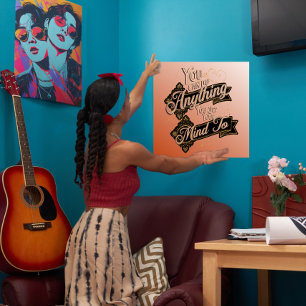 Sie können alles Zitat Terracotta Rosa tun Poster