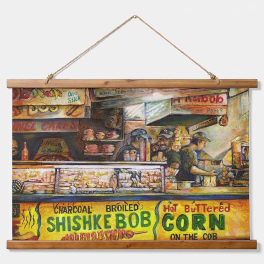 Sie können damit nicht mithalten wandteppich mit holzrahmen (Vorne)