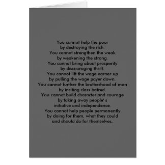 Sie können den Armen helfen nicht, indem Sie das