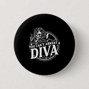 Sie können Diva Sy Skelett Friedenszeichen Goth G  Button