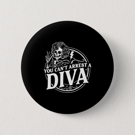 Sie können Diva Sy Skelett Friedenszeichen Goth G  Button (Vorderseite)