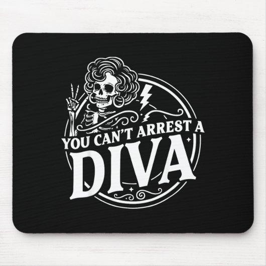 Sie können Diva Sy Skelett Friedenszeichen Goth G Mousepad (Vorne)
