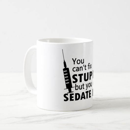 Sie können dummes nicht regeln kaffeetasse (Vorderseite Links)