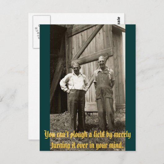 Sie können ein Feld pflügen nicht, indem Sie es Postkarte (Vorne/Hinten)