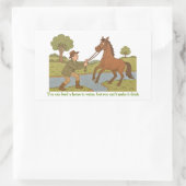 Sie können ein Pferd ins Wasser führen Rechteckiger Aufkleber (Tasche)