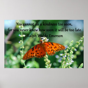 Sie können eine Güte nicht zu bald tun. - Ralph Poster