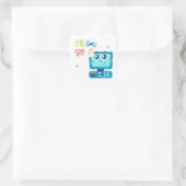 Sie können es Retro-Technologie-Aufkleber machen Quadratischer Aufkleber (Tasche)