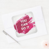 Sie können es tun 3 quadratischer aufkleber (Umschlag)