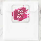 Sie können es tun 3 quadratischer aufkleber (Tasche)