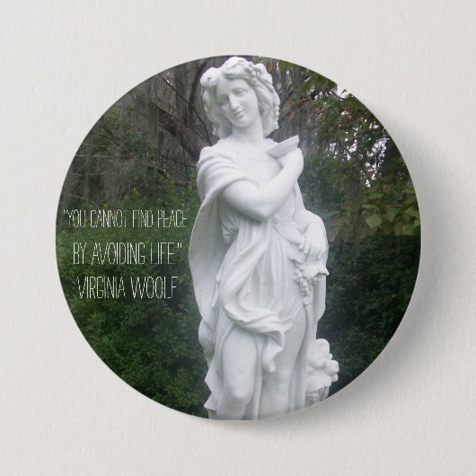 "Sie können Frieden nicht finden…" Virginia Woolf Button (Vorderseite)