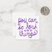 Sie können harte Dinge tun Valentin Mitteilungskarte (Vorderseite/Rückseite Beispiel)