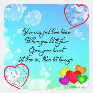 Sie können Liebe zweimal Aufkleber fühlen
