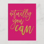 Sie können Motivierend heißen Rosa/Gold zitieren Postkarte (Vorderseite)