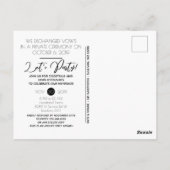 Sie können nicht zu unserem Hochzeitsankündigungsf Postkarte (Rückseite)