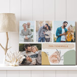 Sie können positive Bestätigung 4 FotoCollage Künstlicher Leinwanddruck<br><div class="desc">Benutzerdefinierte Leinwand mit 4 Ihrer Lieblingsfotos und einer positiven Bestätigung, die einfach lautet "Sie können". Das Design zeichnet sich durch trendige abstrakte Formen und botanische Konturen-Zeichnungen in einer modernen Farbpalette aus Ockergelb, Rot, Terrakotta, Beige und Grün aus. Die Fotovorlage ist Set für Sie, um 4 Fotos Ihrer Freunde, Familie, inspirierenden...</div>