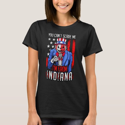 Sie können Scare Me Indiana Halloween Uncle Sam Go T-Shirt (Vorderseite)