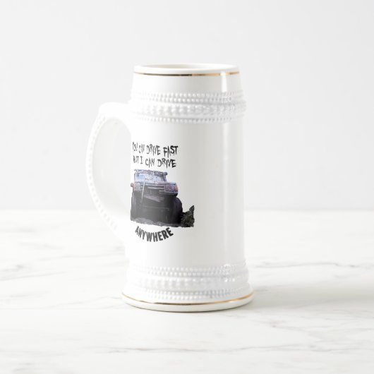 Sie können schnell fahren, aber ich kann überall f bierglas (Vorderseite Links)