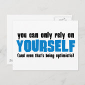 Sie können sich nur auf sich selbst verlassen postkarte (Vorne/Hinten)